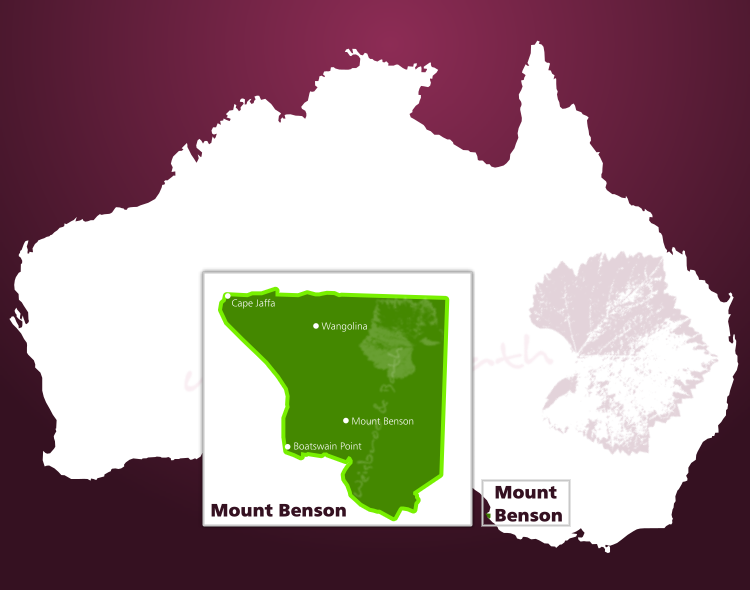 Karte des Weinbaugebiets Mount Benson in South Australia