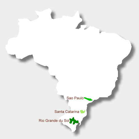 Karte der Weinbauregionen in Brasilien