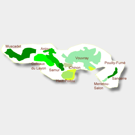 Karte Weinbaugebiet Anjou