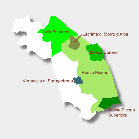 Karte Weinbauregion Colli Pesaresi