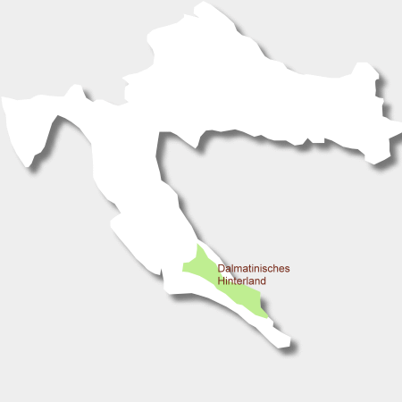 Karte Weinbauregion Dalmatinisches Hinterland