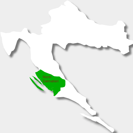 Karte Weinbauregion Nord-Dalmatien