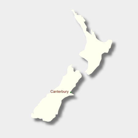 Karte Weinbauregion Canterbury