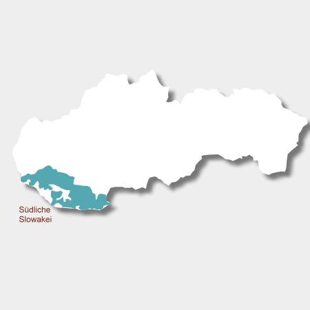Karte Weinbaugebiet Südliche Slowakei
