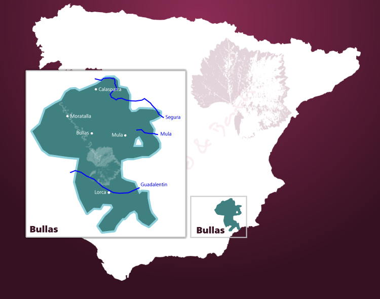 Karte Weinbaugebiet Bullas