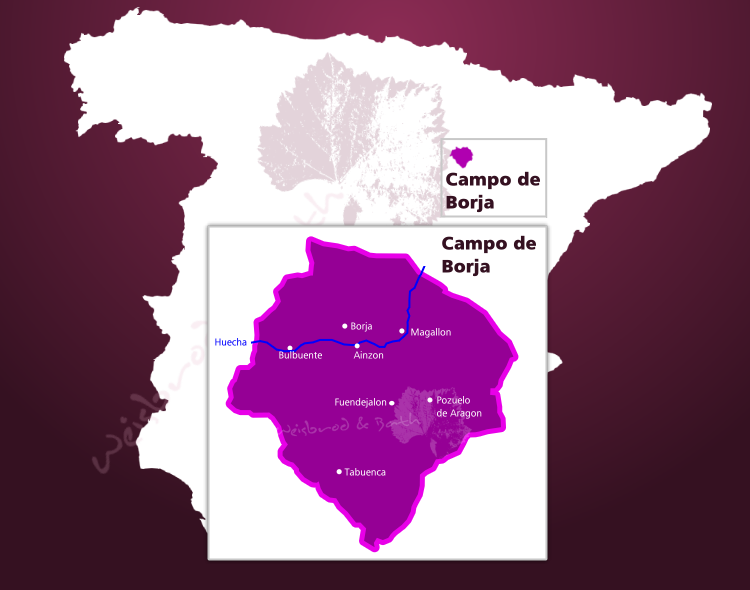 Karte Weinbaugebiet Campo de Borja