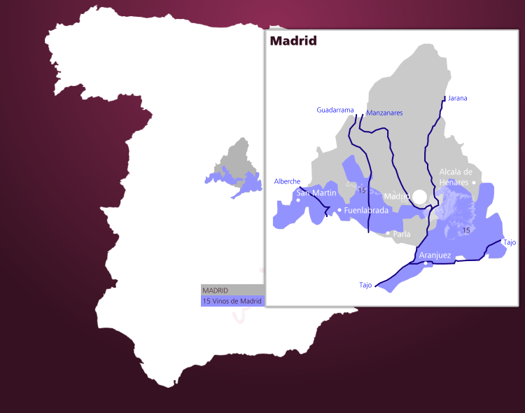 Karte Weinbaugebiet Madrid