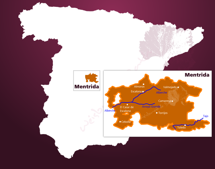 Karte Weinbaugebiet Mentrida