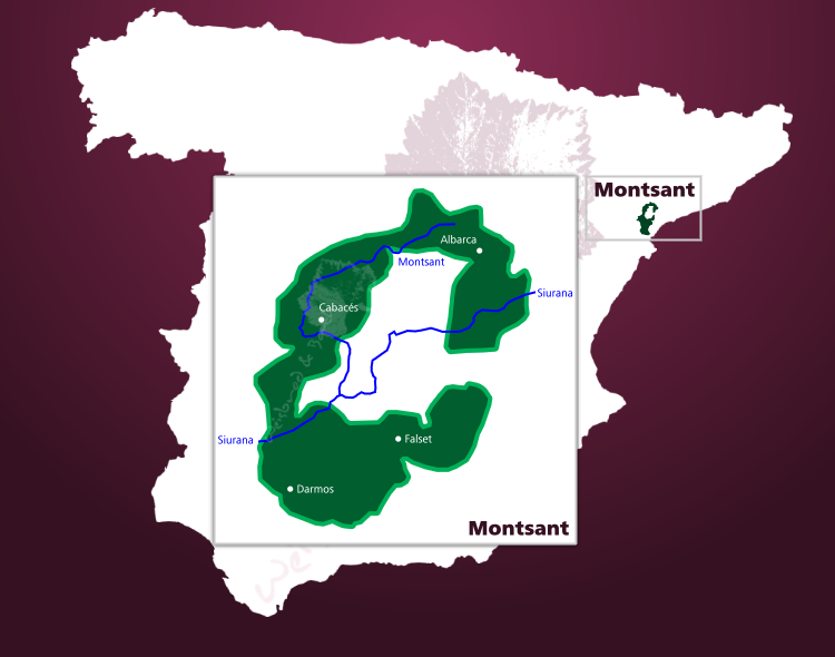 Karte Weinbaugebiet Montsant