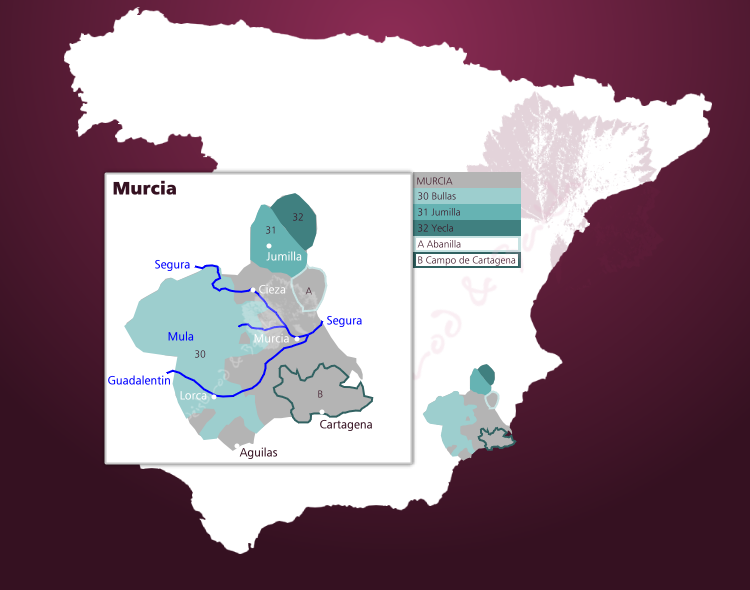 Karte Weinbaugebiet Murcia