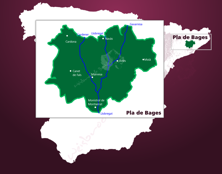 Karte DOP-Weinbaugebiet Pla de Bages