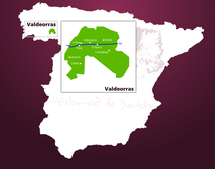 Karte Weinbaugebiet Valdeorras