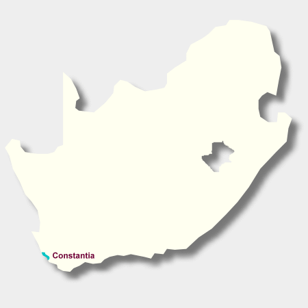 Karte Weinbaugebiet Constantia