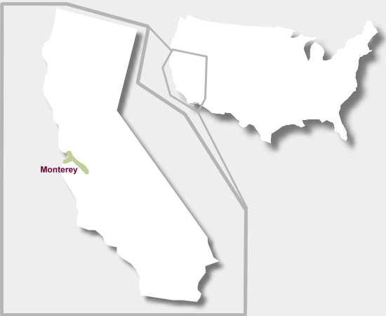 Karte Weinbaugebiet Monterey