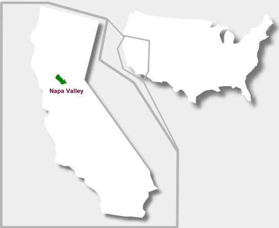 Karte Weinbaugebiet Napa Valley